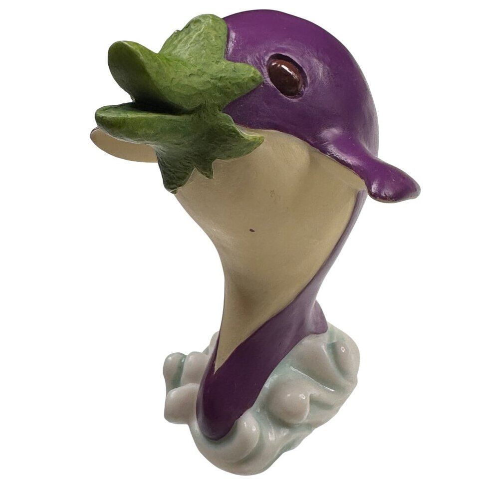 Enesco Home Grown 2007 Eggplant Purple Porpoise #4008129 Resin Retired Rare Gift - Picture 10 of 13